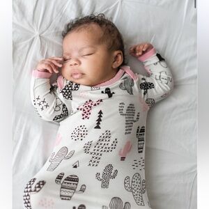 NWT Little Sleepies Pink Cactus Knotted Newborn Gown